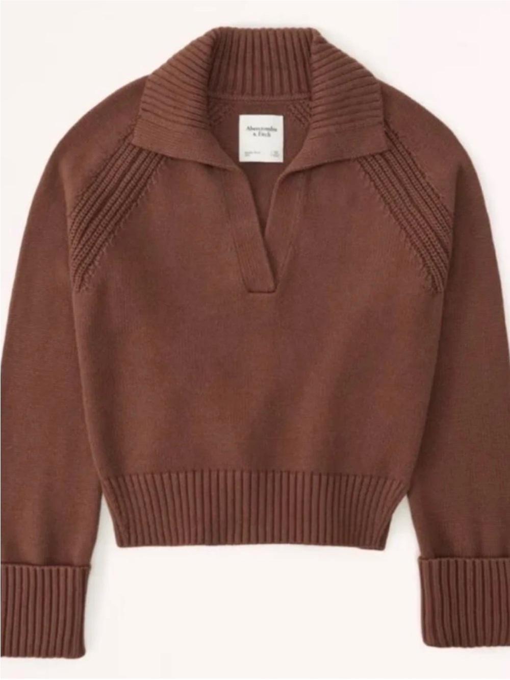 Abercrombie & Fitch Brown Ribbed-Collar Turtleneck Pullover